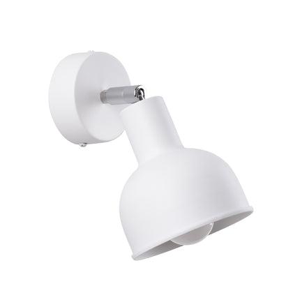 Applique murale Elba blanche en acier, cloche orientable sur fond blanc