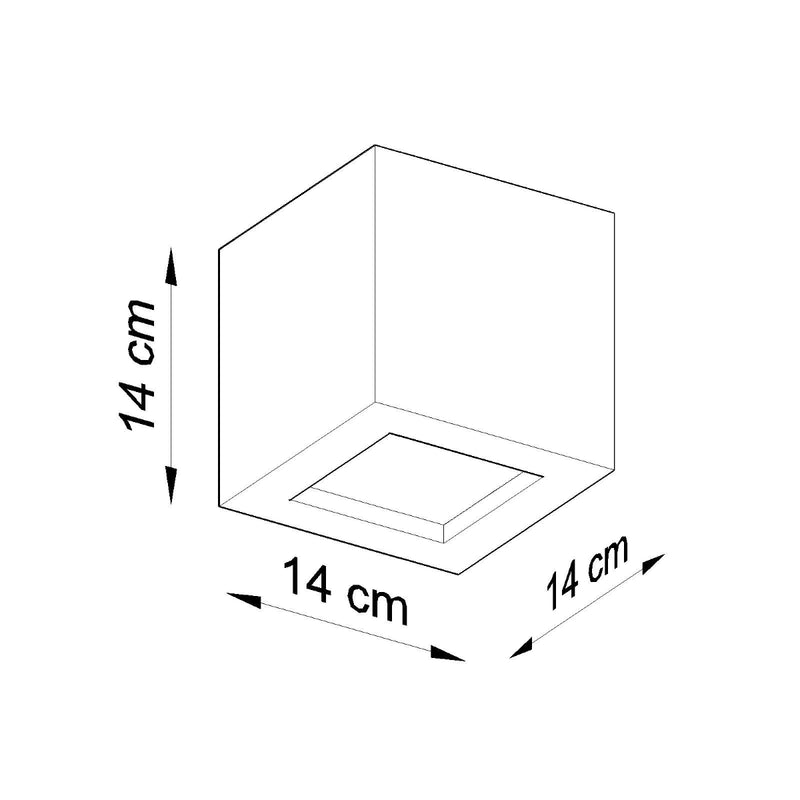 Dimensions Grey ceramic cube wall light, E27