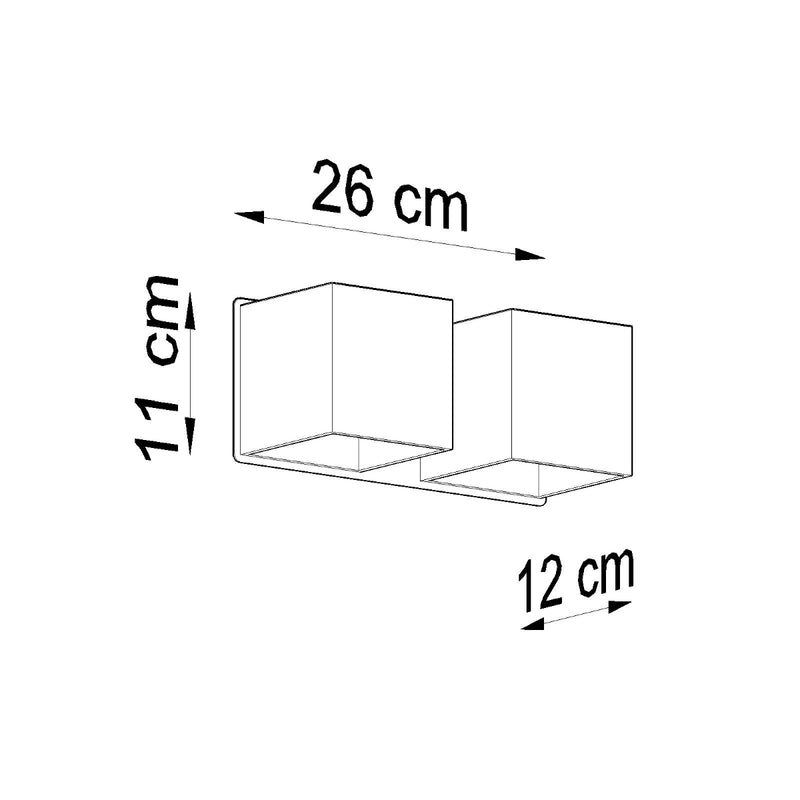 Dimensions LED-Wandleuchte Cube mit 2 Lichtern, weiß