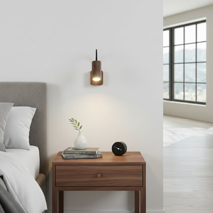 Applique Murale Orientable Cylindre Bois Naturel