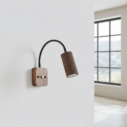 Applique Murale Orientable Cylindre Bois Naturel