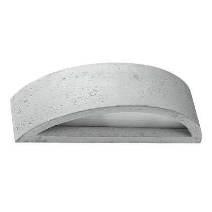 Applique Murale Demi-Cercle en béton, vue en angle, éteinte