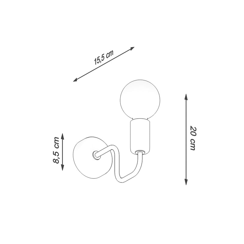 Dimensions Lámpara de pared de diseño flexible negra