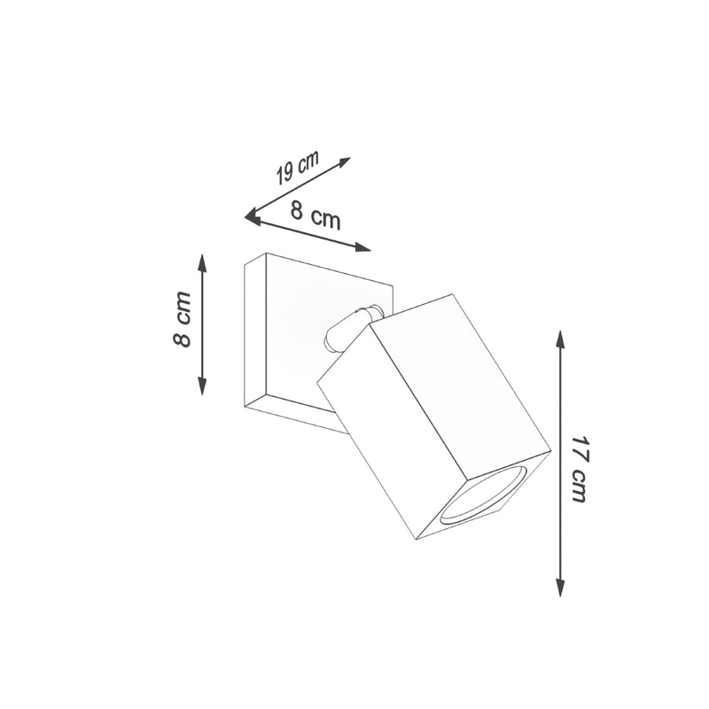Dimensions Applique Murale Facette Cubique Orientable en Chêne