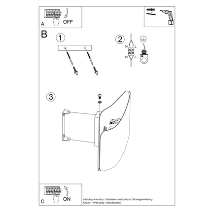 Applique murale Flux Lumineux 30 noire, vue arrière avec système de fixation murale