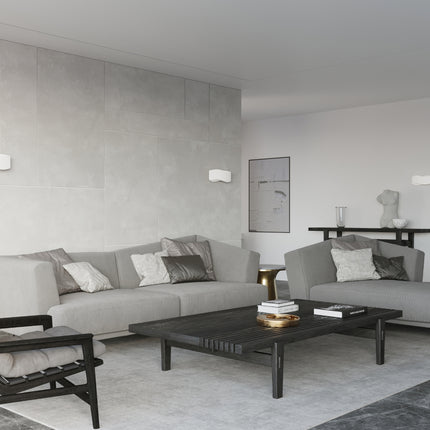 Applique murale Flux Lumineux 40 blanche, lumière diffusée le long du mur en soirée