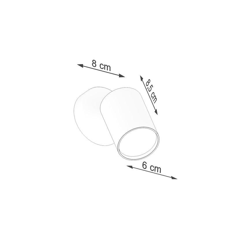 Dimensions Applique Murale Focus Moderne Spot Orientable Acier Noir