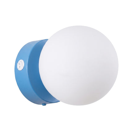 Applique Globe Solis bleu ciel, packshot sur fond blanc