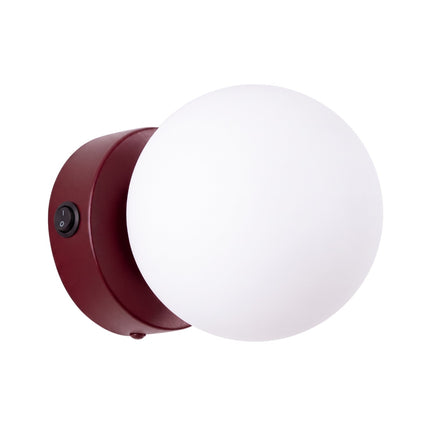 Applique Globe Solis bordeaux, packshot sur fond blanc