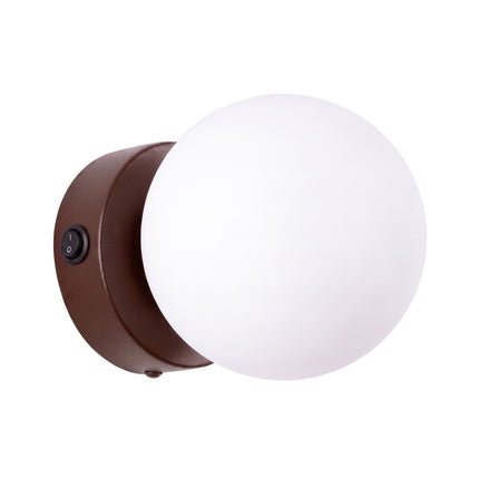 Applique Globe Solis marron, packshot sur fond blanc