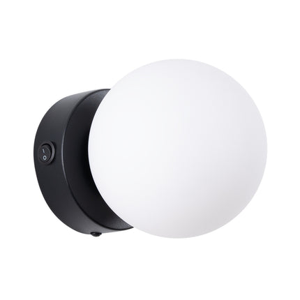 Applique Globe Solis noir, packshot sur fond blanc