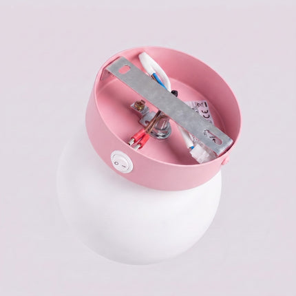 Applique Globe Solis rose, packshot de trois quarts