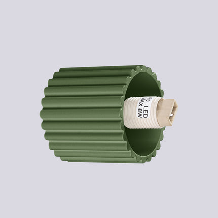 Détail du culot G9 LED max 8W de l'applique murale Halo vert olive IP44