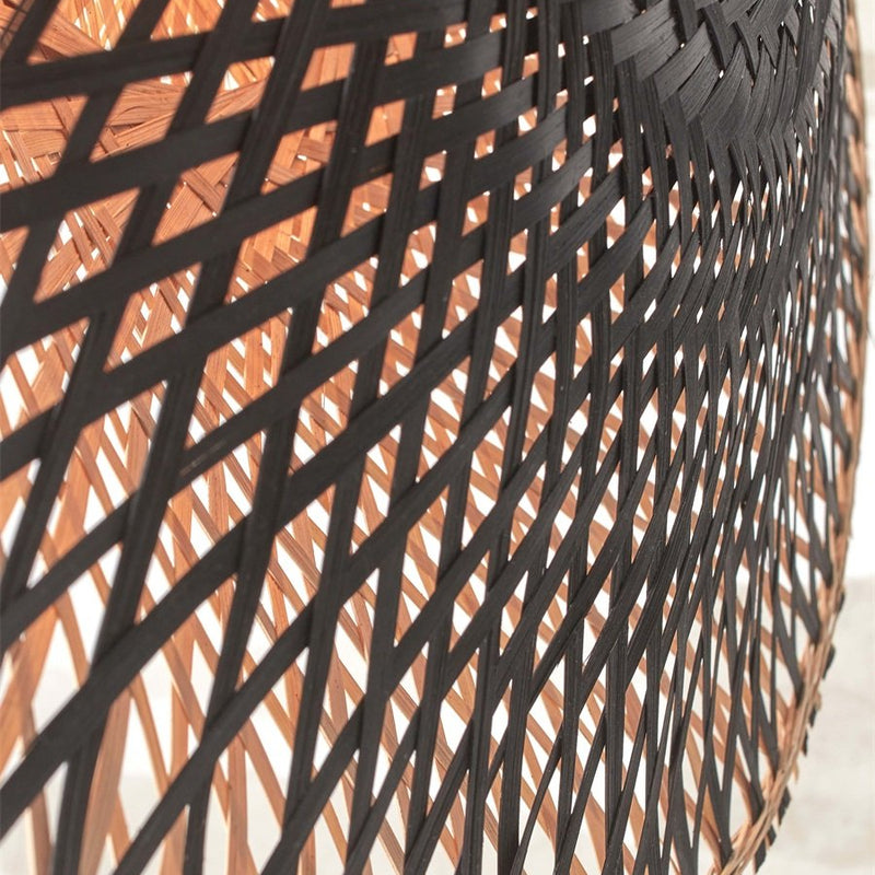Dimensions Kalimantan Braided Black and Natural Bamboo Wall Light 60 cm