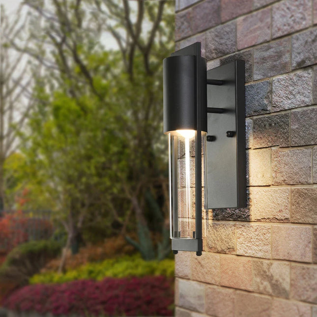 Applique LED extérieure devanture en verre coloris noir