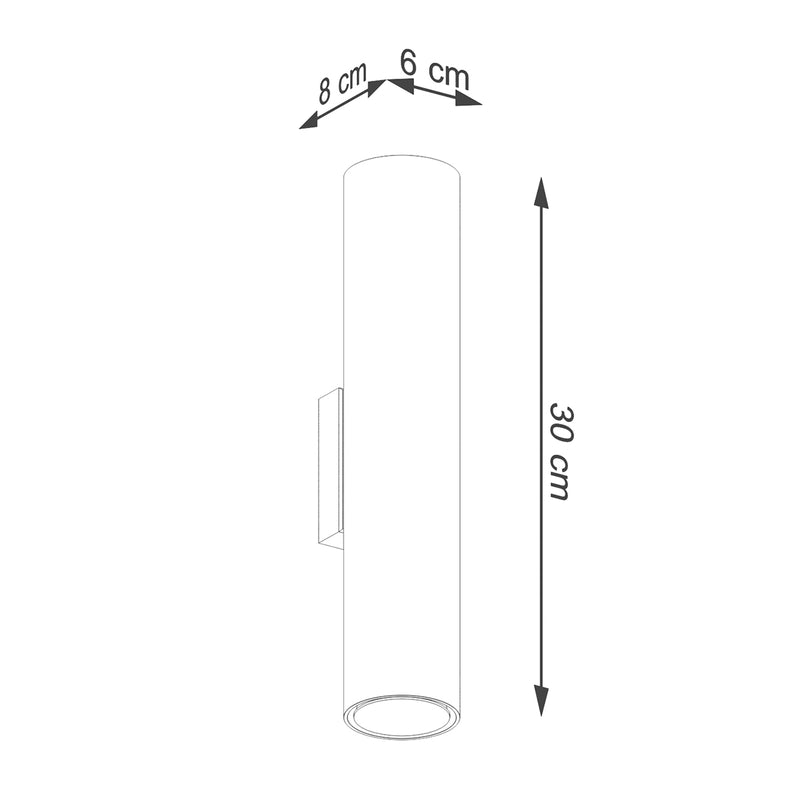 Dimensions Long Cylinder Polished Gold Steel Wall Sconce
