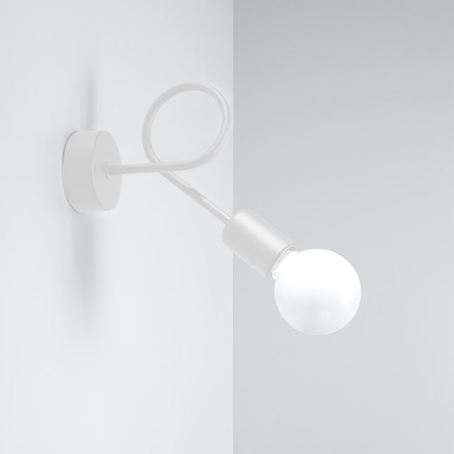 Applique Loop Moderne Blanche, vue de face avec son point d'accroche