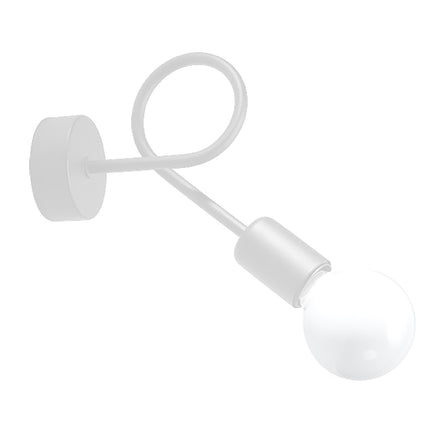 Applique Loop Moderne Blanche, vue d'ensemble sur fond blanc