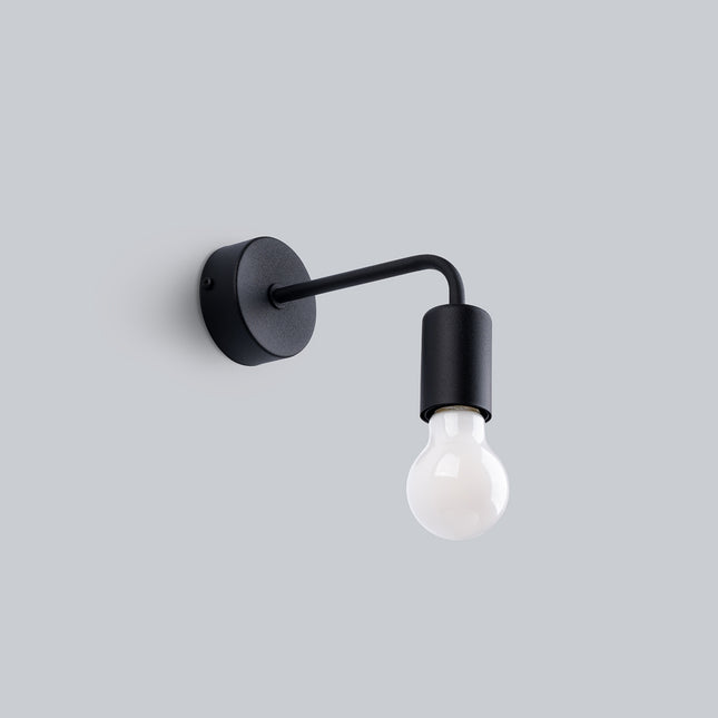 Applique Lumea noire minimaliste éteinte sur fond gris clair