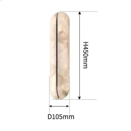 Schéma de dimensions du petit modèle d'applique en marbre, hauteur 45 cm, largeur 10,5 cm