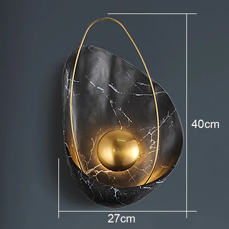 Dimensions Kreative nordische goldene Marmor-Wandlampe