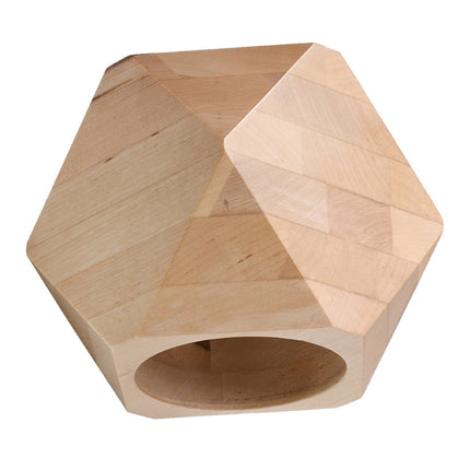 Applique murale Multi-Facettes en bois naturel, forme géométrique facettée, vue packshot fond blanc