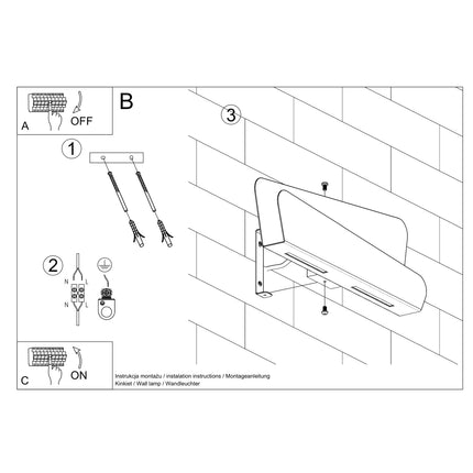 Notice d'installation murale de l'applique acier blanc horizontale