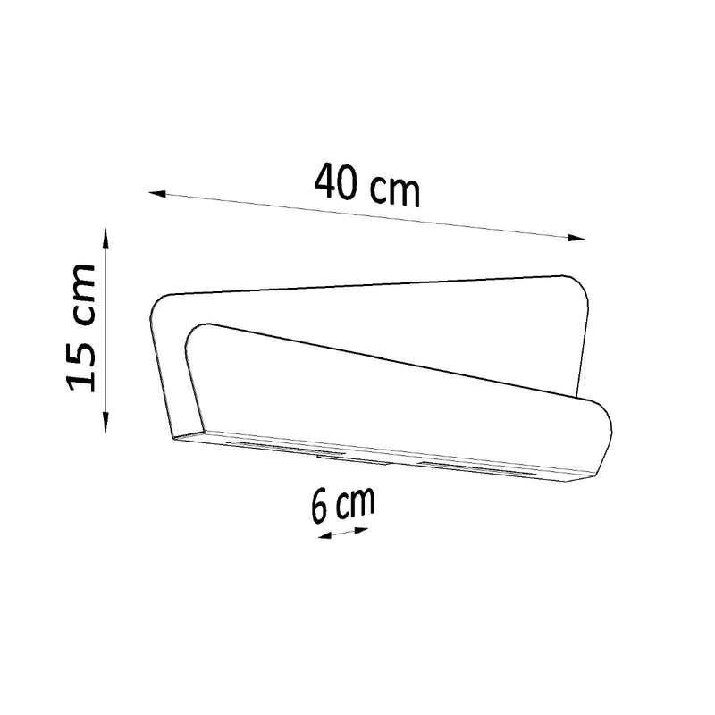 Dimensions Wall Sconce Steel White Horizontal Design 40 cm