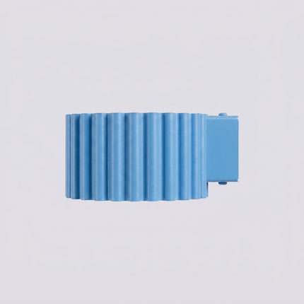Applique Murale Aura Aluminium Cannelé Bleu Azur (GX53), packshot de trois quarts