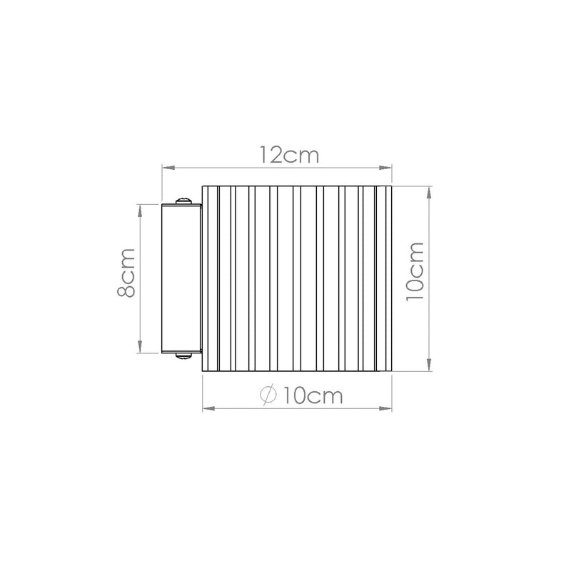 Dimensions Applique Murale Aura Aluminium Cannelé Bleu Azur