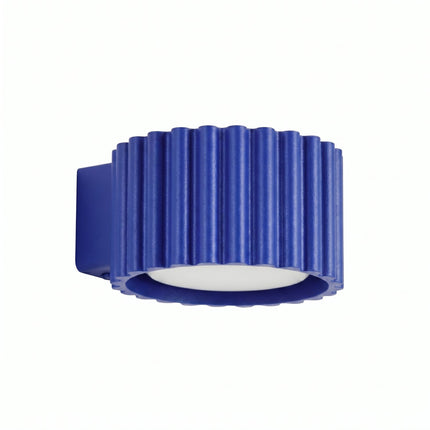 Applique Murale Aura Aluminium Cannelé Bleu Outremer (GX53), packshot sur fond blanc
