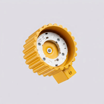 Applique Murale Aura Aluminium Cannelé Jaune Ambré (GX53), vue sur fond coloré
