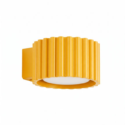 Applique Murale Aura Aluminium Cannelé Jaune Ambré (GX53), packshot sur fond blanc