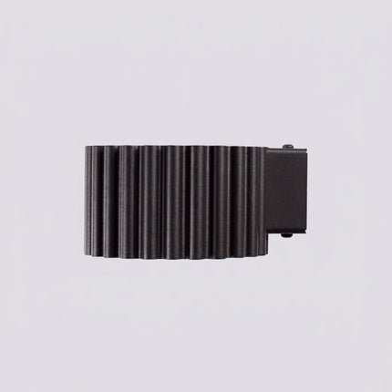 Applique Murale Aura Aluminium Cannelé Noir (GX53), packshot de trois quarts