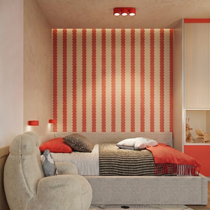 Applique murale Aura rouge vif, vue d'ambiance