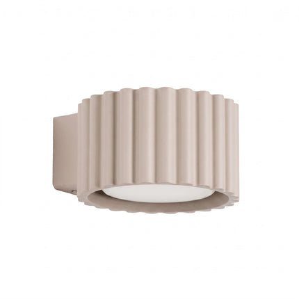 Applique Murale Aura Aluminium Cannelé Taupe (GX53), packshot sur fond blanc