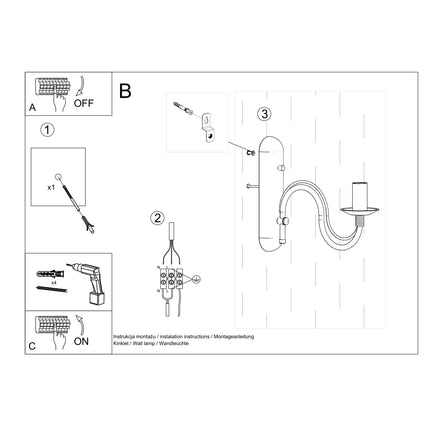 Gros plan sur Applique Murale Bougie Moderne Noire