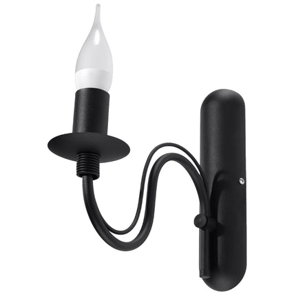 Applique Murale Bougie Moderne Noire sur fond neutre