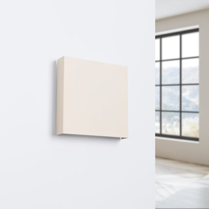 applique murale carrée éclairage haut et bas beige, vue en situation