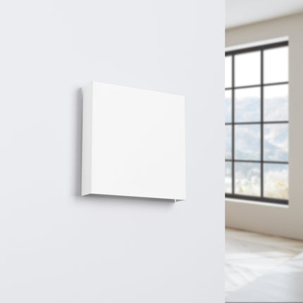 applique murale carrée éclairage haut et bas blanc, vue en situation