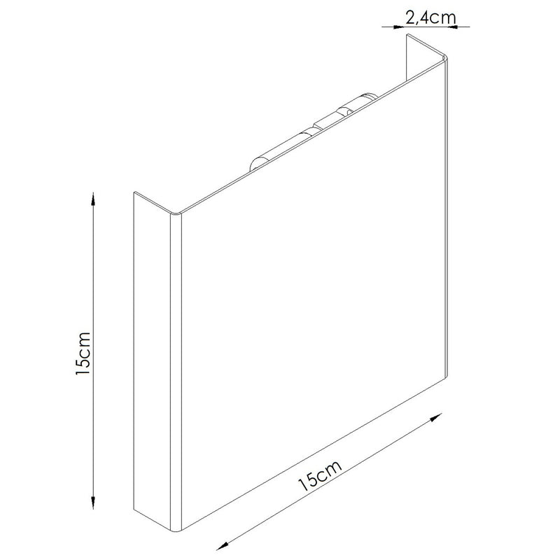 Dimensions Applique Murale Carrée Éclairage Haut et Bas Blanc