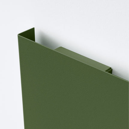 applique murale carrée éclairage haut et bas vert olive, vue de détail