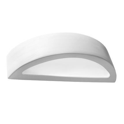 Applique murale en céramique demi-cercle LED blanche sur fond neutre
