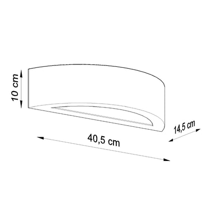 Applique murale en céramique demi-cercle LED vue de profil