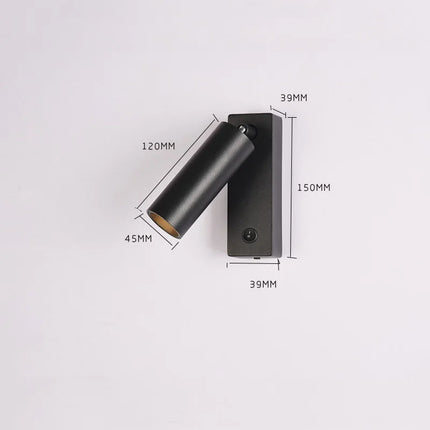 Lampe de lecture murale orientable à LED intégrée pour un éclairage de chevet pratique.