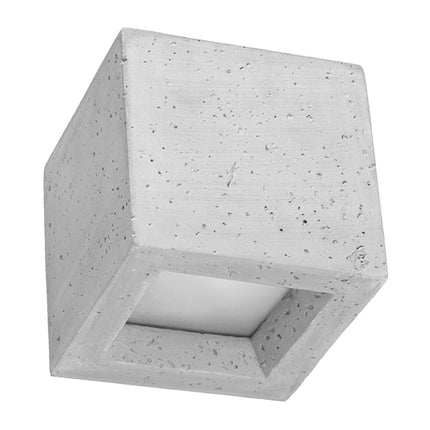 Applique Murale Cube en béton, vue en angle, éteinte