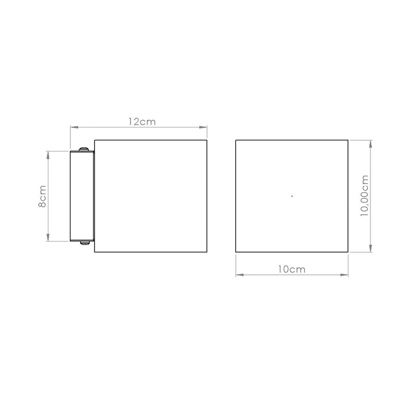 Dimensions Applique Murale Cube en Béton Beige