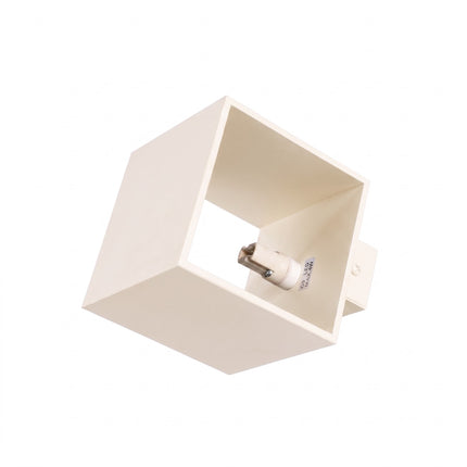 Applique Murale Cube LED beige clair, détail de la douille et du support