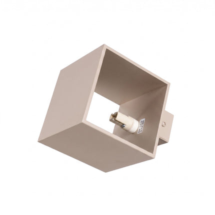 Applique Murale Cube LED taupe, détail de la douille et du support
