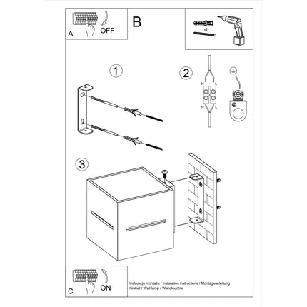 Gros plan sur Applique Murale Cube Ouvert Blanche